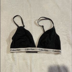 grey calvin klein bralette